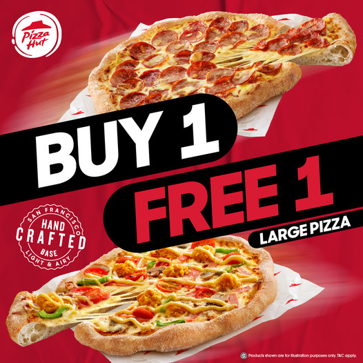 PAIR DEAL - 2 Large Pizzas + 1 Bouteille de Soda 1L